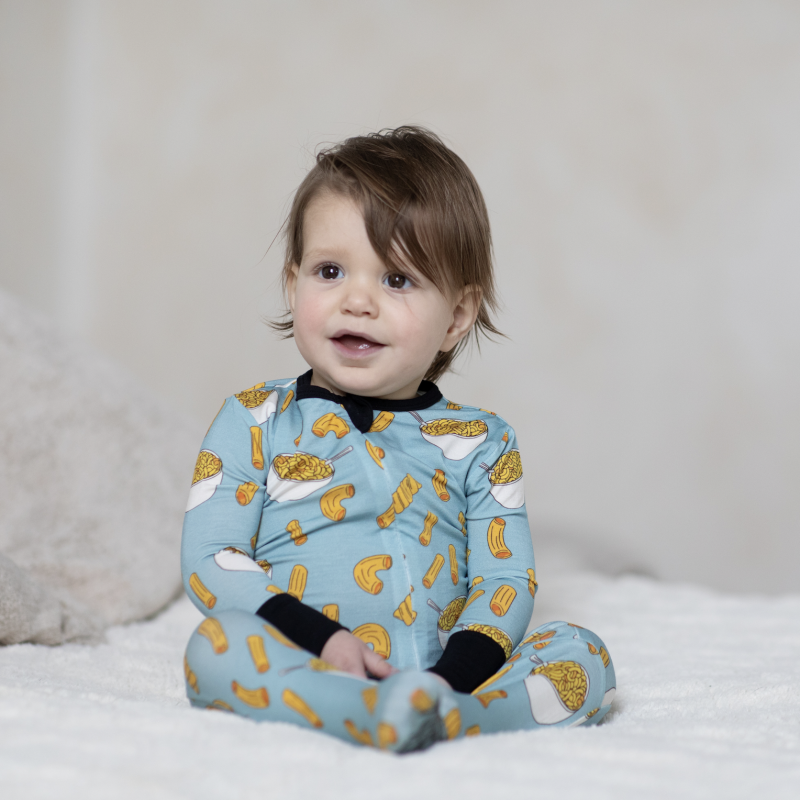 Mac and Cheese Bamboo Footed Sleeper from Peregrine Kidswear