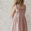 Organic Cotton Muslin Gemima Dress in Mauve Shadow from Jamie Kay