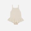 Quincy Mae Knit Ruffle Romper in Natural