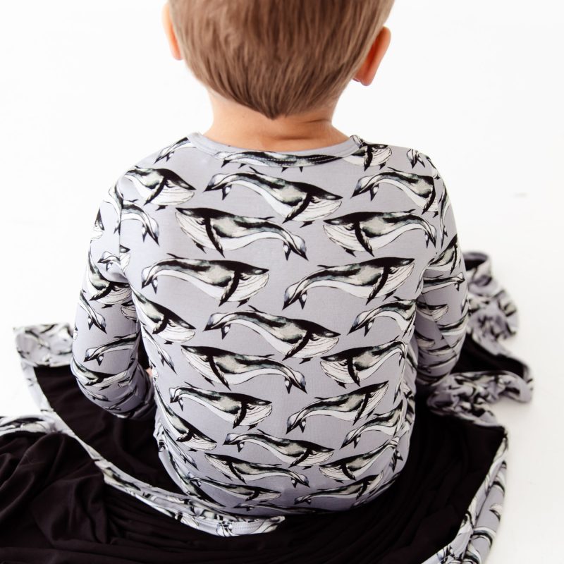 Whale Hello There Two Piece Pajamas Set available at Blossom