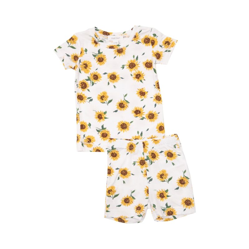 Angel Dear Sunflower Ditsy Bamboo Viscose Loungewear Short Set