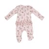 Angel Dear Pink Bunnies Bamboo Viscose Ruffled Footie