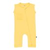 Kyte BABY Sleeveless Zippered Romper in Butter