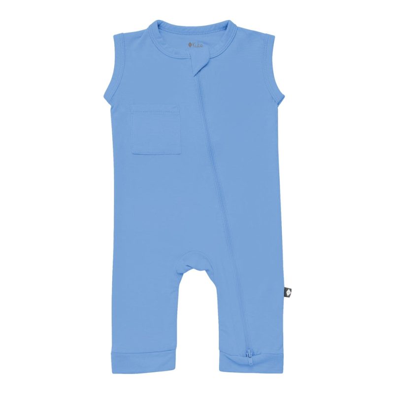 Kyte BABY Sleeveless Zippered Romper in Periwinkle