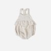 Quincy Mae Penny Romper In Silver Gingham