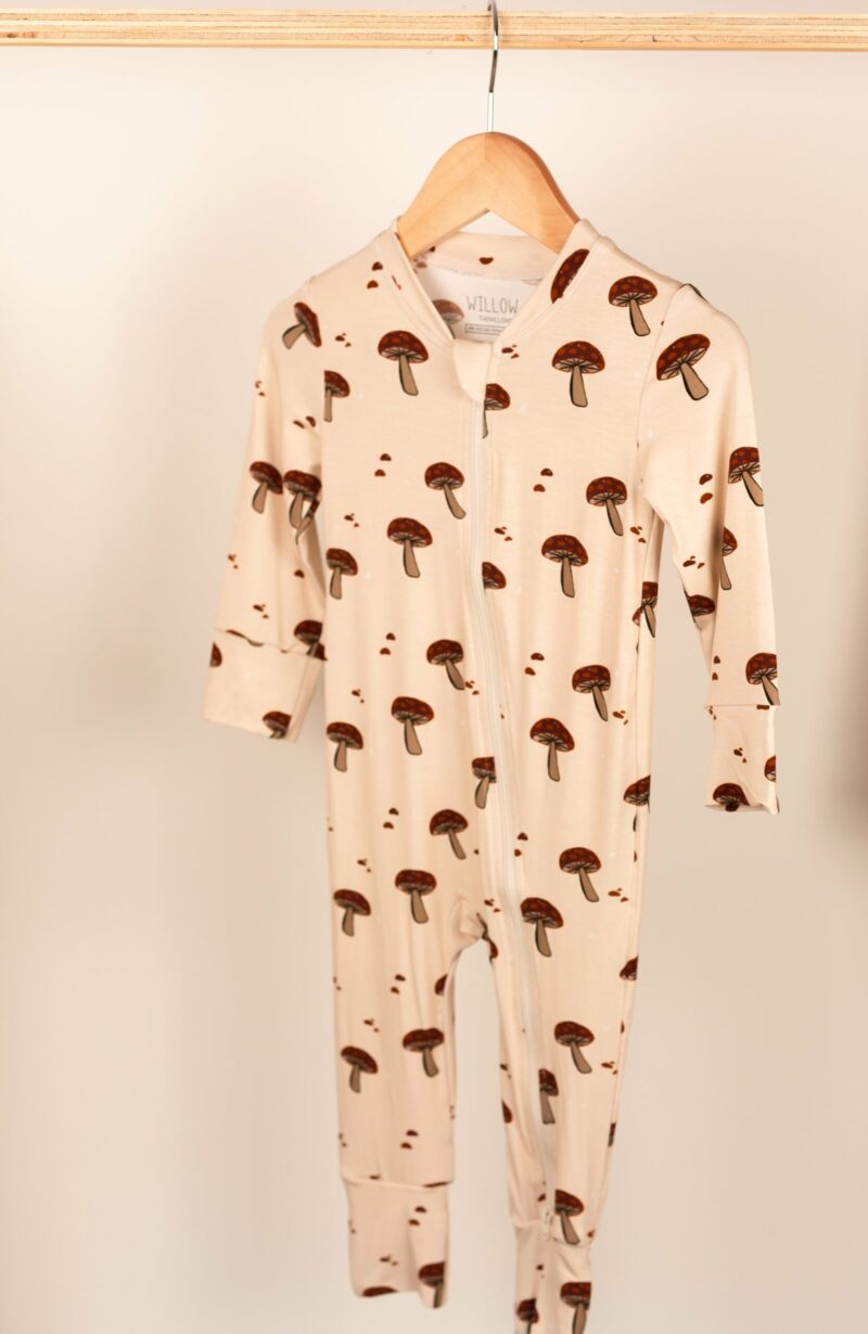 Mushroom Meadows Bamboo Viscose Footie