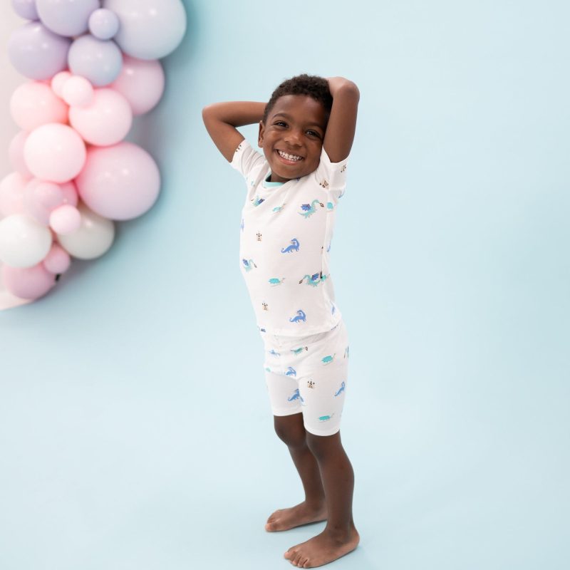 Short Sleeve Toddler Pajama Set in Dragon 