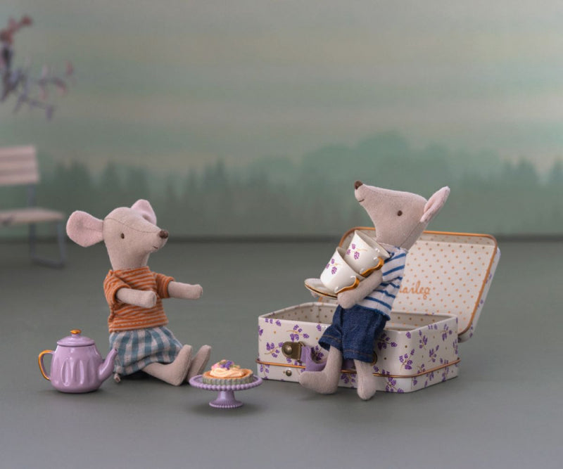 Afternoon Treat Tea Set Purple Madelaine for Mouse made by Maileg