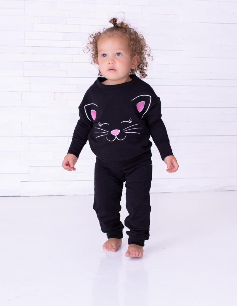 Black Cat  Bamboo Viscose Crewneck Set available at Blossom