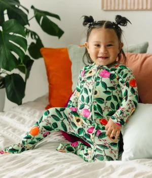 Muse Threads Stone Fruit Orchard Bamboo Viscose Convertible Footie