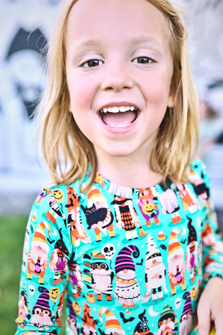 Muse Threads Trick or Treat Gnomes Bamboo Viscose Pajama Set