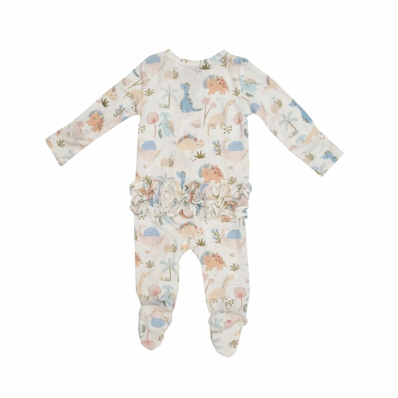 Angel Dear Soft Dinos Bamboo Viscose Ruffle Footie