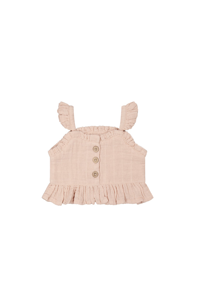 Organic Cotton Muslin Gemima Top in Misty Pink from Jamie Kay