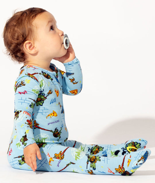 Teenage Mutant Ninja Turtles Mutant Mayhem Movie Bamboo Convertible Footie available at Blossom