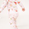 Angel Dear Gingerbread Village Pink Bamboo Viscose Ruffle Zipper Romper