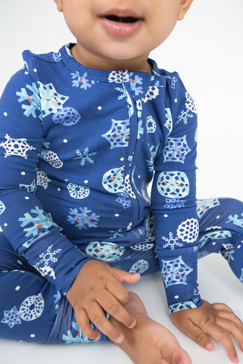 Angel Dear Paper Cut Snowflakes Bamboo Viscose Zipper Romper