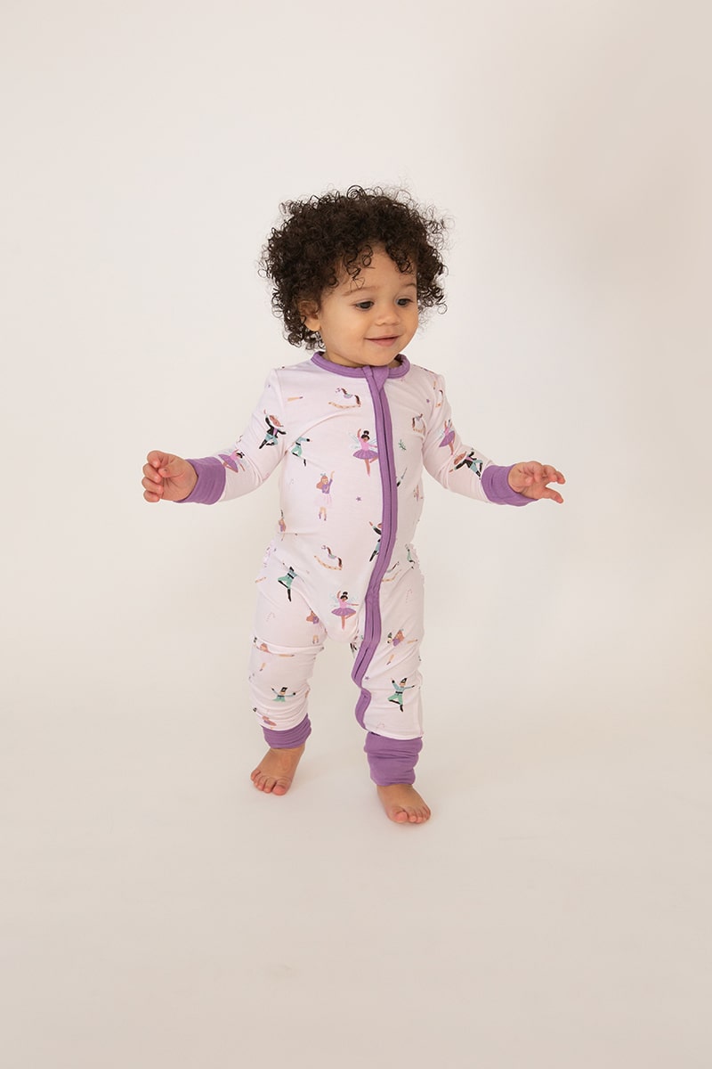 Angel Dear Nutcracker Ballet Bamboo Viscose Ruffle Zipper Romper