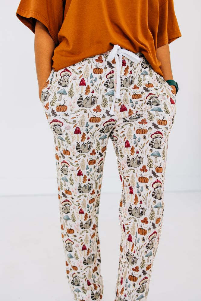 Cottagecore Critters Adult Jogger Pajama Pants from Kindthing