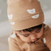 Organic Cotton Reese Beanie in Bears Caramel Cream from Jamie Kay