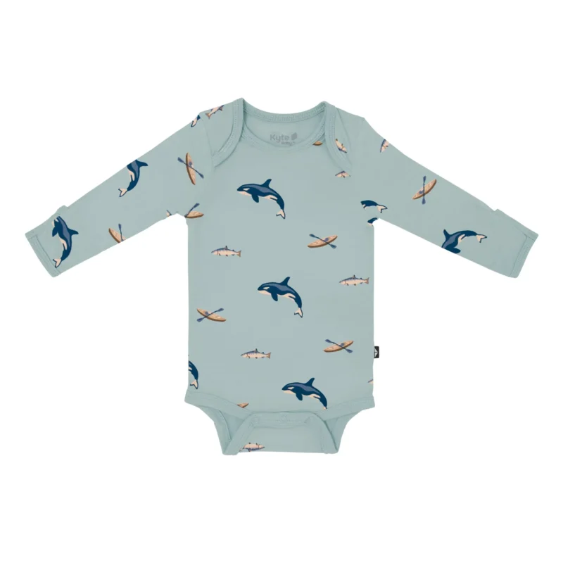 Kyte BABY Long Sleeve Bodysuit in Coastline