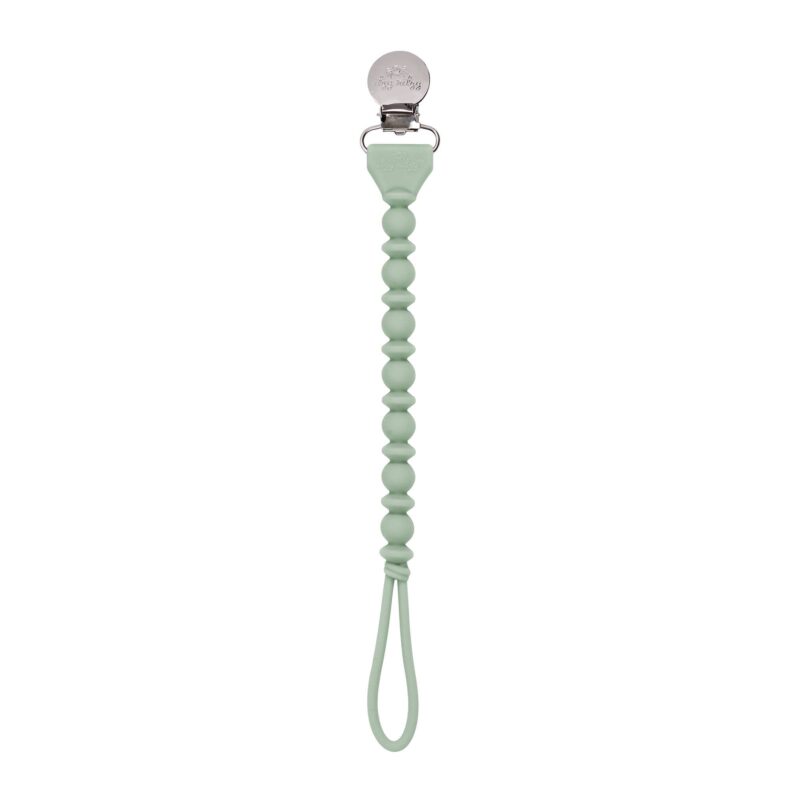 Itzy Ritzy Sweetie Strap Silicone One-Piece Pacifier Clips in Agave