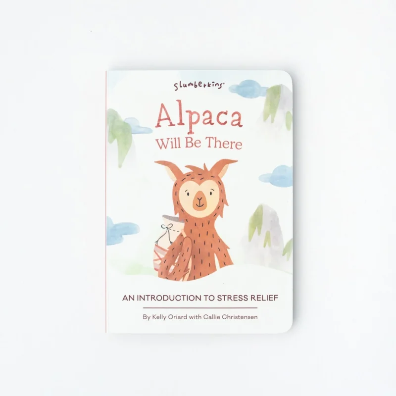 Slumberkins Alpaca Snuggler and Board Book Stress Relief Bundle