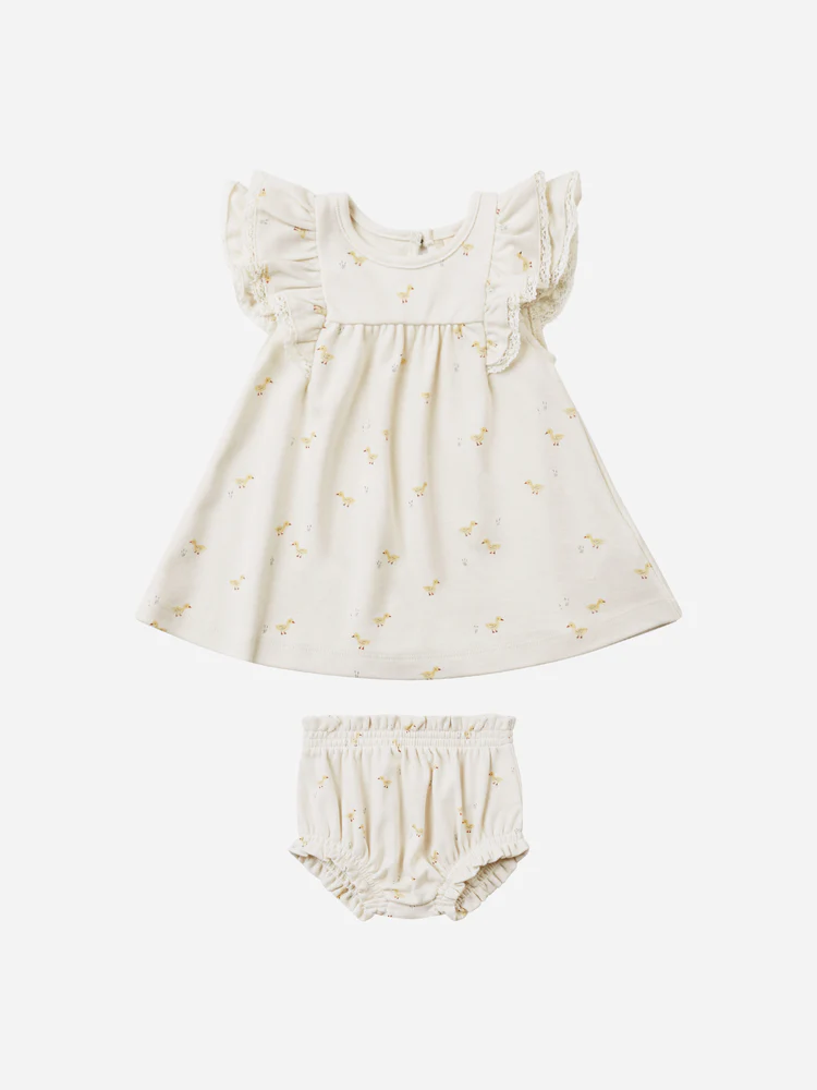 Quincy Mae Flutter Dress in Ducks