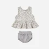 Quincy Mae Sleeveless Peplum Set in French Garden