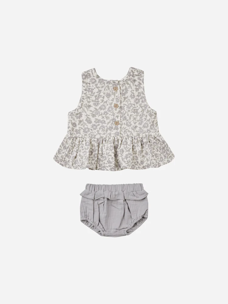 Quincy Mae Sleeveless Peplum Set in French Garden