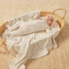 Quincy Mae Bamboo Zip Footie in Oat Check