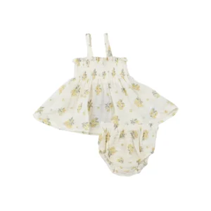 Angel Dear Buttercup Bouquets Muslin Smocked Top  & Bloomer Set