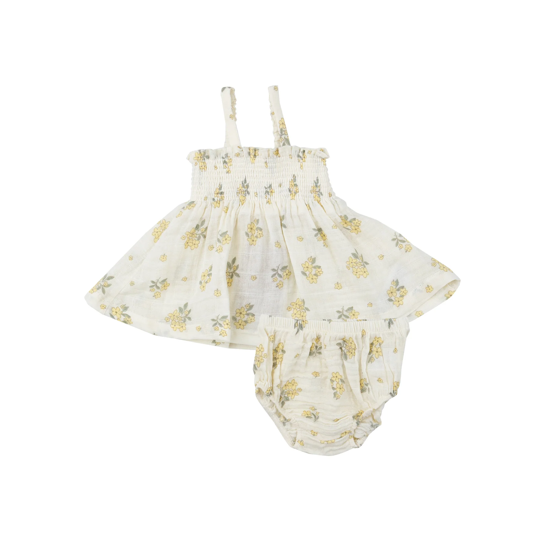 Angel Dear Buttercup Bouquets Muslin Smocked Top  & Bloomer Set