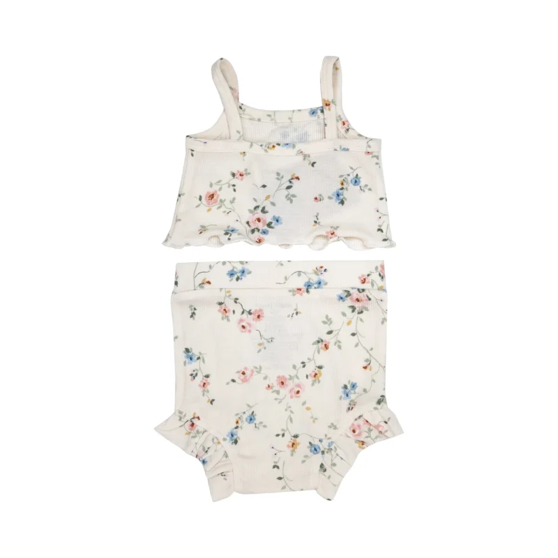 Angel Dear Climbing Roses Modal Rib Tank Top & High Waisted Short