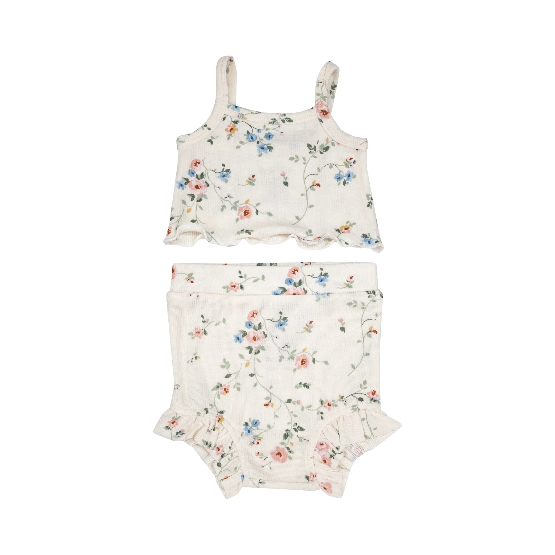 Angel Dear Climbing Roses Modal Rib Tank Top & High Waisted Short
