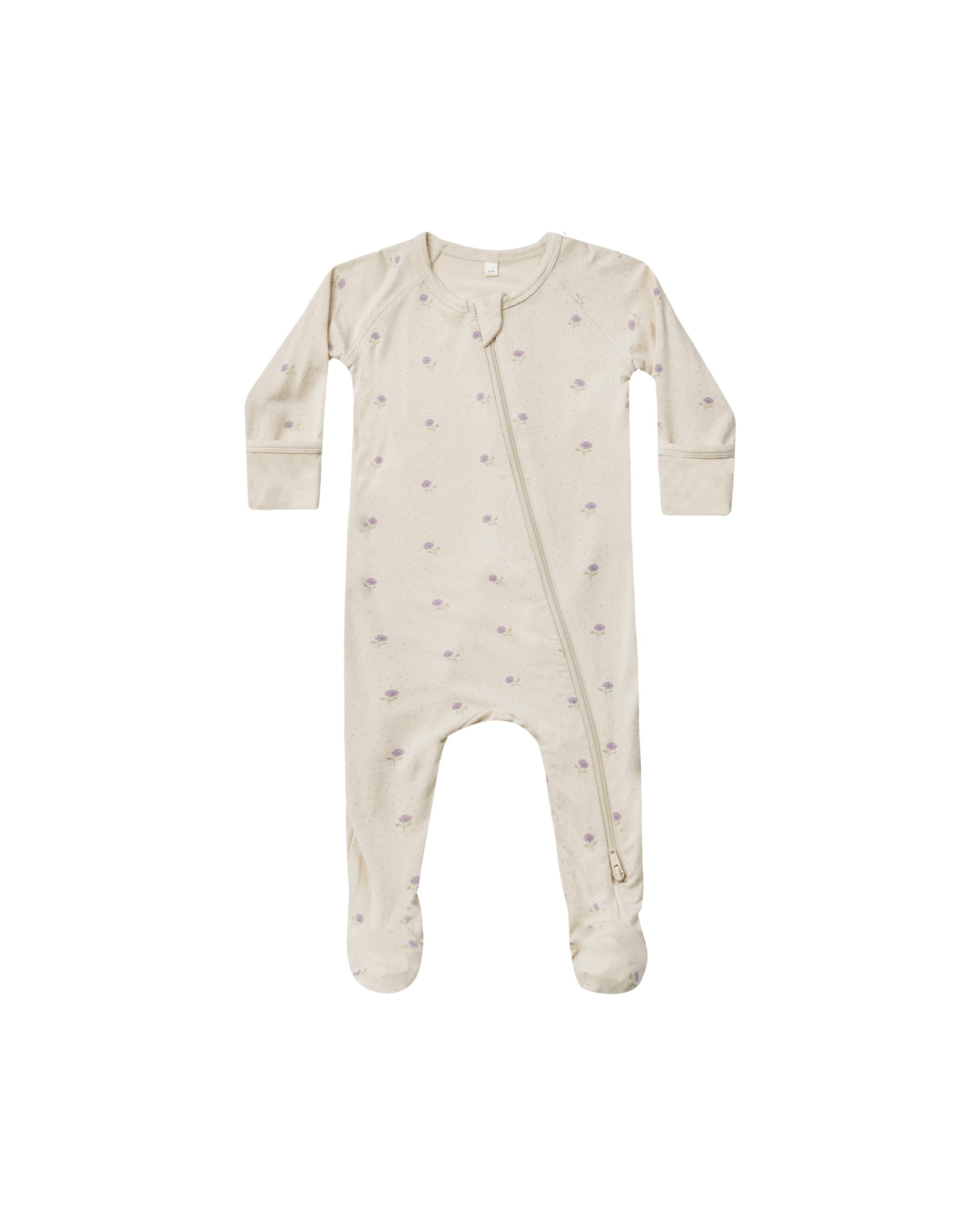Quincy Mae Bamboo Zip Footie in Sweet Pea