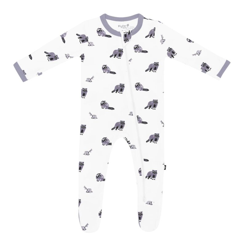 Zippered Footie in Raccoon from Kyte BABY