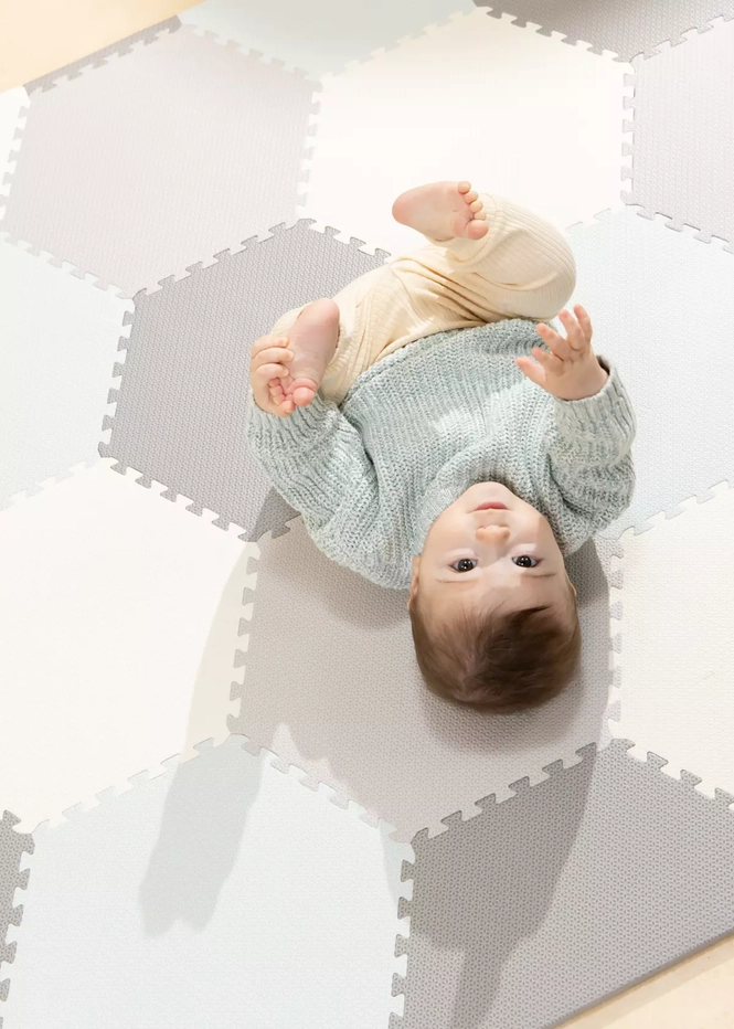 Coco Village Grey Hexagon Playmat