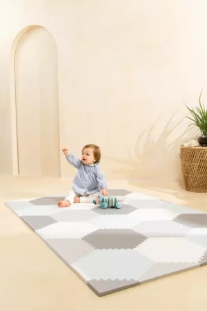 Coco Village Grey Hexagon Playmat