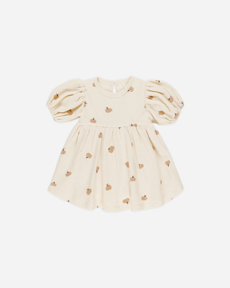 Waffle Babydoll Dress In Pumpkins
