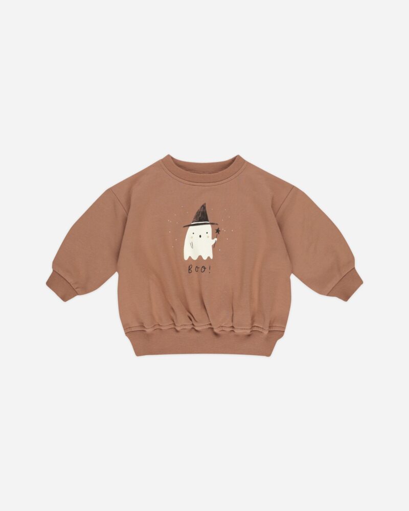 Relaxed Fleece Sweatshirt In Boo from Quincy Mae