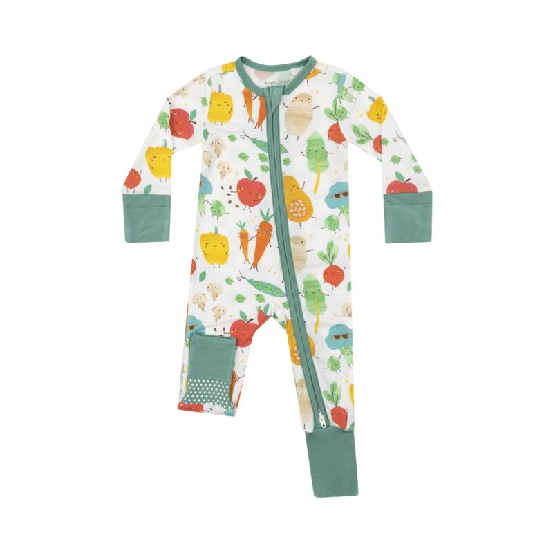 Angel Dear Fall Veggies Bamboo Viscose Zipper Romper