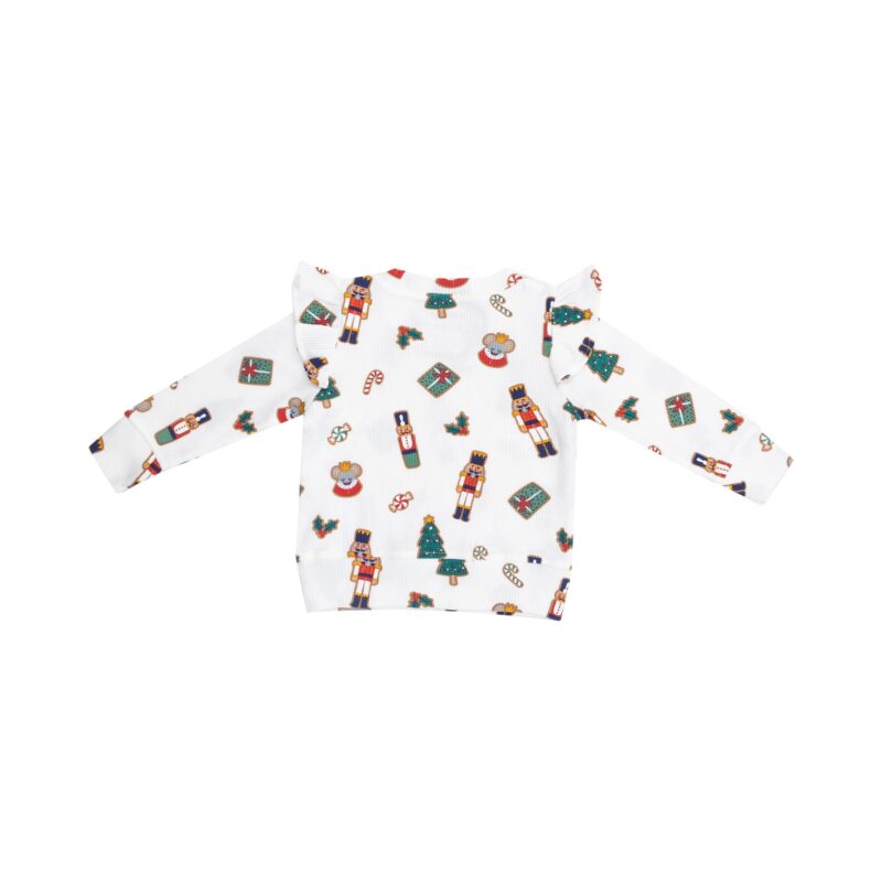 Nutcracker Christmas Cookies Ruffle Sweatshirt from Angel Dear
