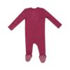 Ribbed Rose Bud Bamboo Viscose Zipper Footie from Angel Dear