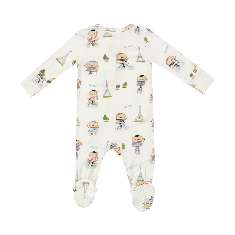 French Toast Bamboo Viscose Zipper Footie from Angel Dear