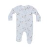 Angel Dear Gray Elephants Blue Bamboo Viscose Zipper Footie