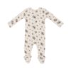 Misty Rose Floral Bamboo Viscose Zipper Footie