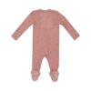 Ribbed Cameo Brown Zipper Ruffled Footie from Angel Dear