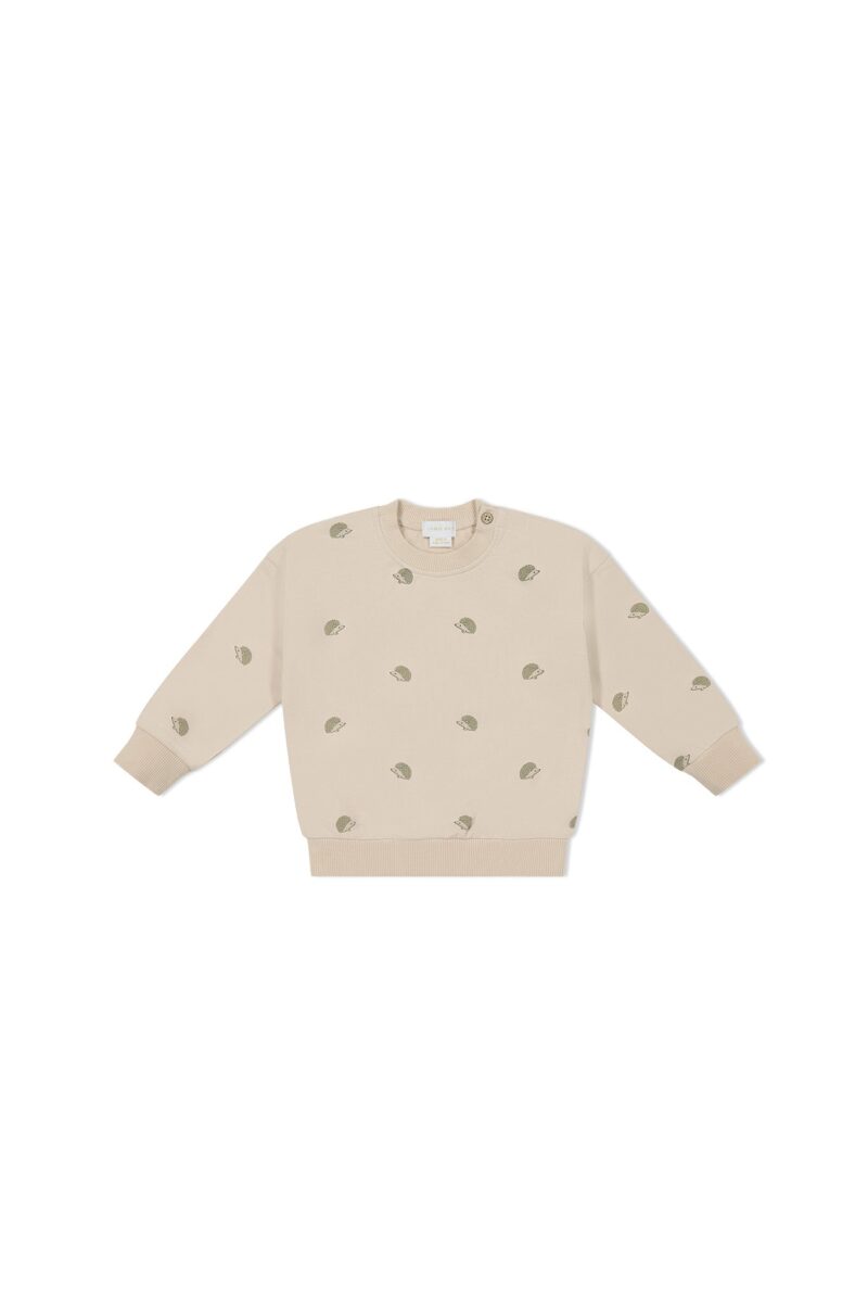 Organic Cotton Kit Sweatshirt in Henry Hedgehog Birch 