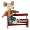Red Bench for Mouse made by Maileg