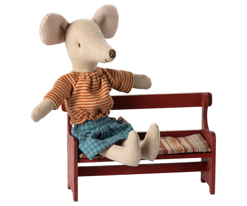 Red Bench for Mouse made by Maileg